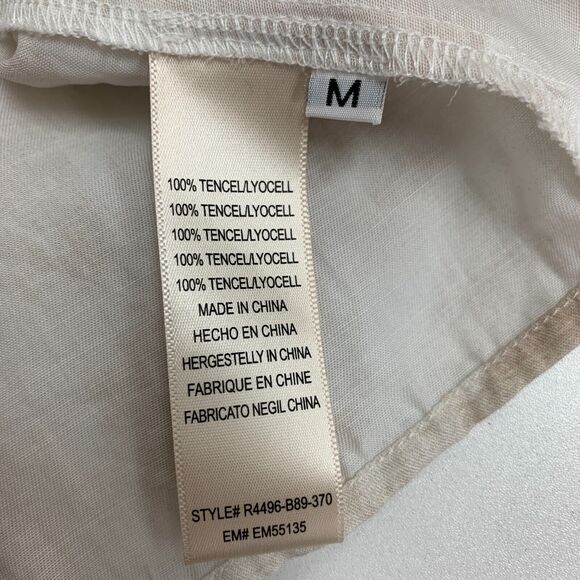 Cloth & Stone Flutter Sleeve Blouse M Medium Anthropologie High Neck Back Button - Picture 10 of 12